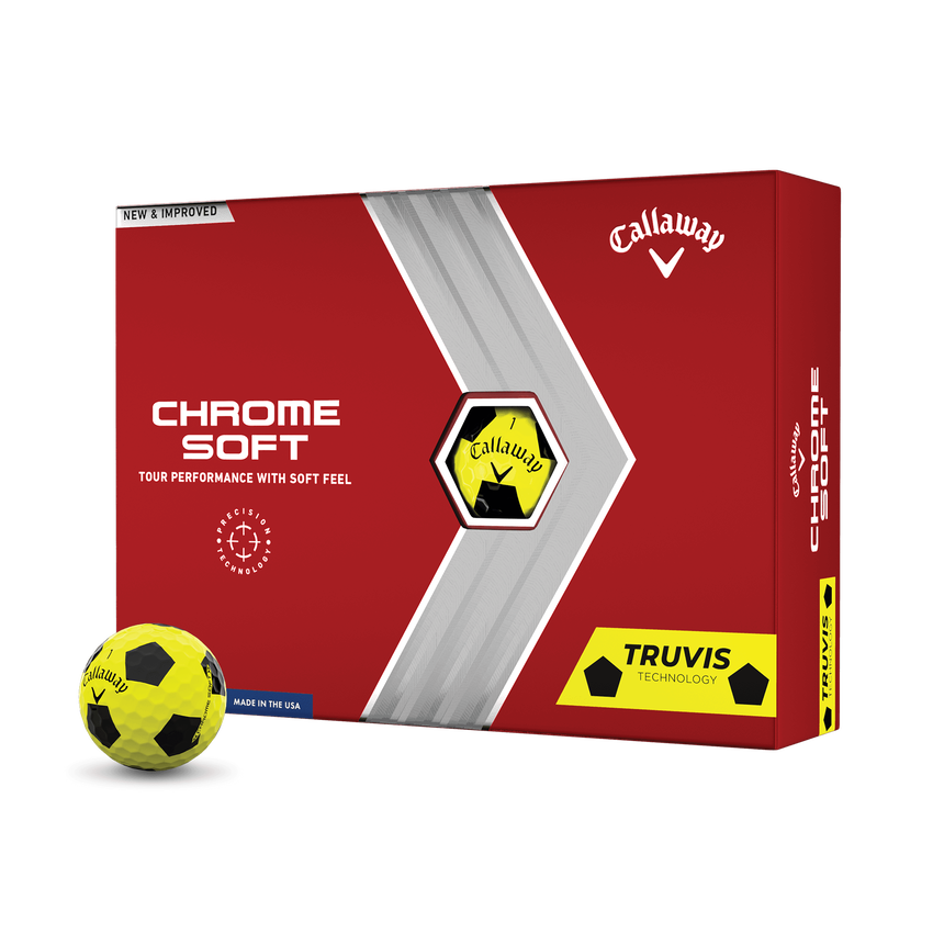 Chrome Soft Truvis Yellow and Black Golf Balls - View 1