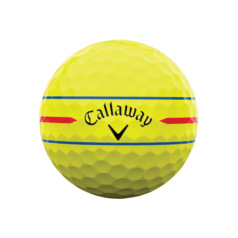 Chrome Tour X 360 Triple Track Yellow Golf Balls - View 3