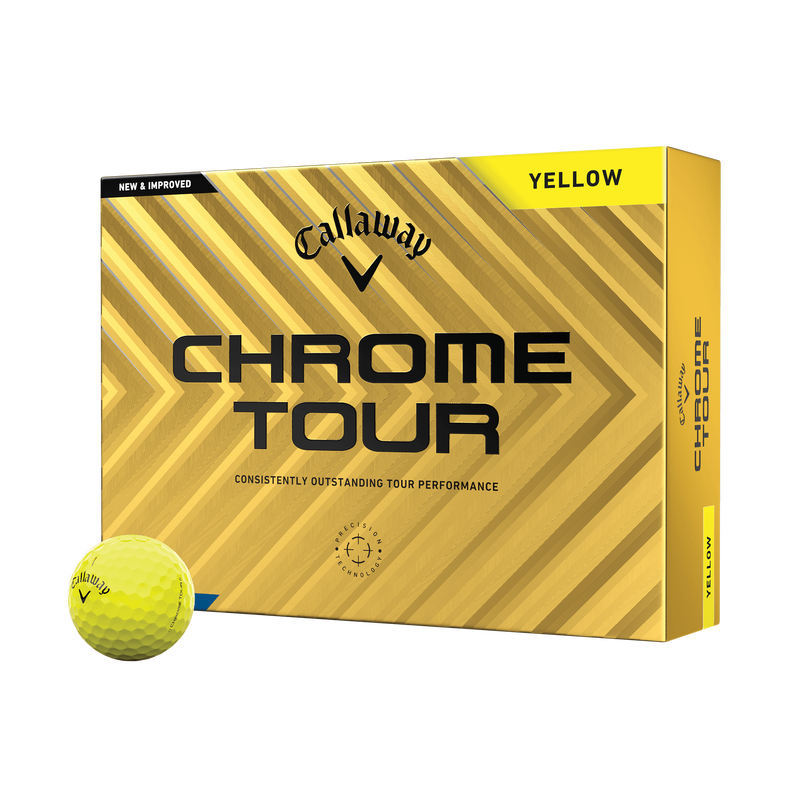 Chrome Tour Yellow Golf Balls - View 1