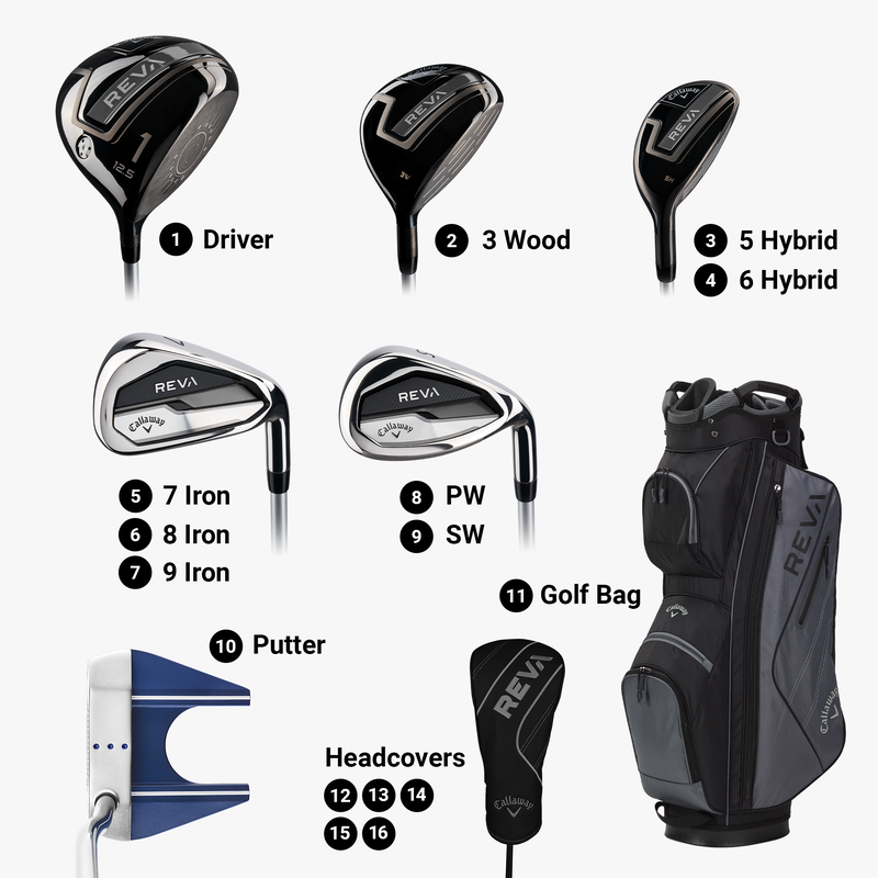 本物保証!  Club Golf Women's Complete 11-Piece REVA Set Golf Callaway | セット