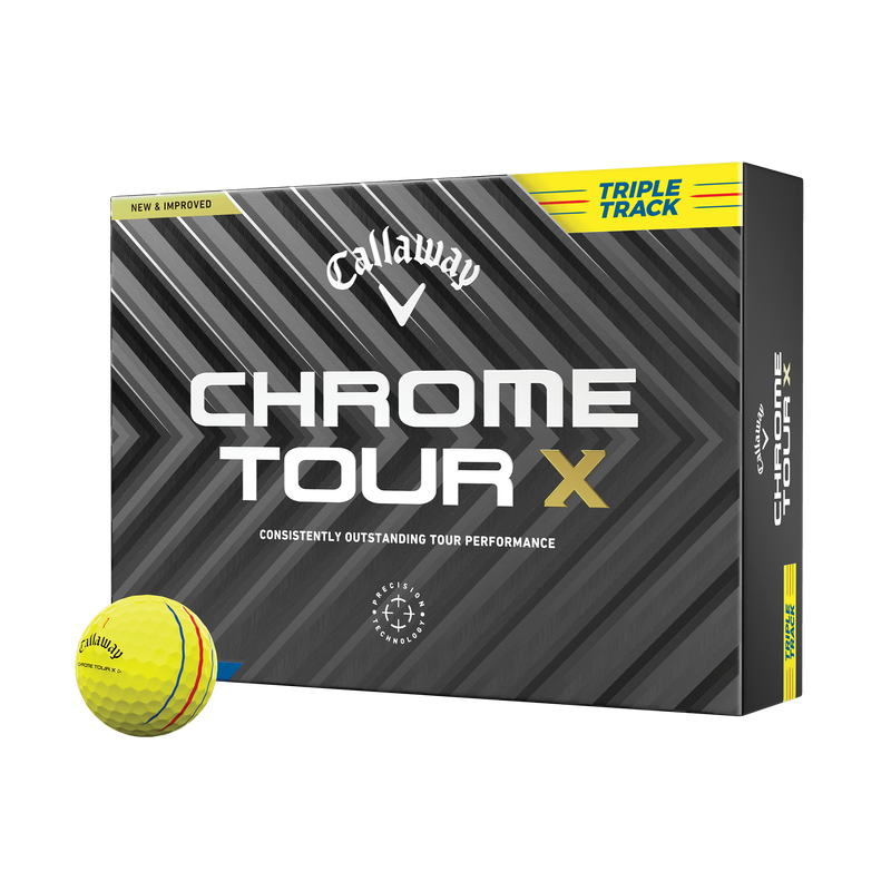 Chrome Tour X Triple Track Yellow '24 Golf Balls - View 1